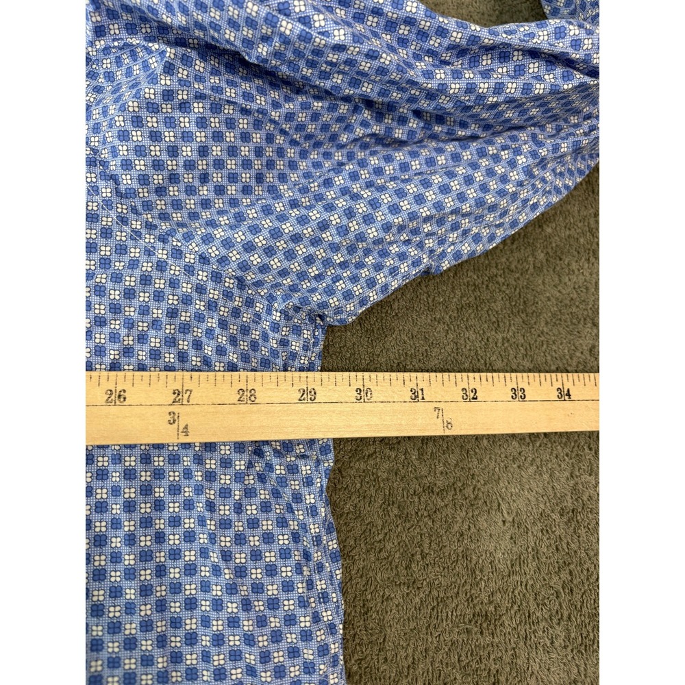 Tailorbyrd Button Down Shirt Mens 3XLT Blue Geometric Long Sleeve Cotton Casual - Picture 9 of 9